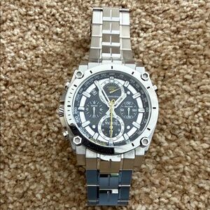 men’s bulova watch Silver Chronograph Watch with Black Dial